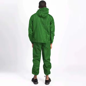 Ensemble de survêtement de jogging en nylon uni pour homme, coupe oversize, avec bandes, coupe-vent vintage zippé, 2 pièces, léger - Product Image 4