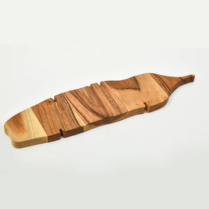 Plateau de service en bois d'acacia avec poignée, fait à la main, design moderne et écologique, de luxe, taille/couleur personnalisable, fabriqué en Inde, nouveauté - Product Image 5