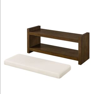 Modern Compact 40\" Accent Bench with Lower Shelf Padded Seating Shoe Rack for Living Room <b>Bed</b> <b>End</b> Bench Storage - Product Image 5