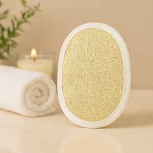 Éponge exfoliante pour le corps en loofah et éponge naturelle avec sangle de maintien |   Éponge exfoliante pour le bain et la douche, écologique |   Spa biodégradable - Product Image 2