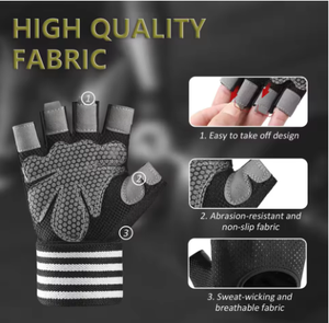 <b>Weight</b> Lifting <b>Gloves</b> with Wrist Support Anti-Slip, Breathable Gym <b>Gloves</b> with Palm Protection for Workout & Fitness <b>Training</b> - Product Image 4