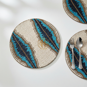Decorative Handmade <b>Beaded</b> <b>Placemats</b> Wholesale Embroidered Dining Table Mats Luxury Home Table Setting Export Supplier NOORIMS - Product Image 5