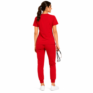 Comfortable Cotton-Polyester Woven Hospital Wear Solid <b>Colour</b> Top Pants Set Premium High Stretch Healthcare Uniform Slim Fit - Product Image 6