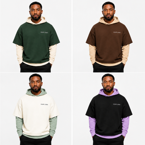 Sudadera con Capucha de Doble Capa para Hombre, Diseño Moderno, Logotipo Personalizado, Multicolor, Manga Larga/Corta, 2026 - Product Image 2
