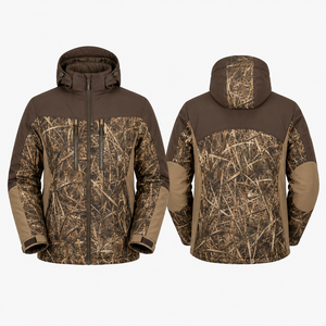 Veste softshell de chasse pour hommes MEGAMAPLE, manches longues, imprimé floral, imperméable, pour l'automne - Product Image 1