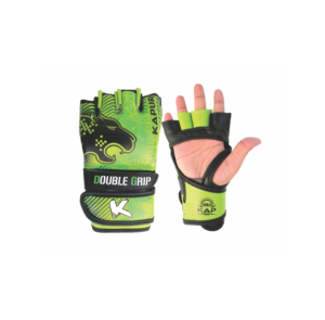 KAPUR MMA Gloves Half Finger PU Leather Double Grip <b>Velcro</b> Closure Green Black Unisex Martial Arts Training Gear - Product Image 2