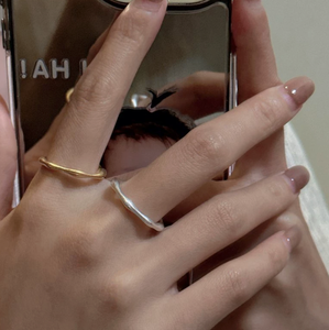 Anillo Básico Esmerilado de Plata de Ley S925, Diseño Coreano de Nicho, Anillo Individual Original Dongdaemun - Product Image 4