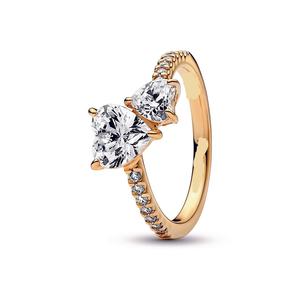 Bague personnalisable en argent 925 plaqué platine/or pour femme, forme cœur, style hip-hop, avec diamant Moissanite VVS1, pour mariage et anniversaire - Product Image 6