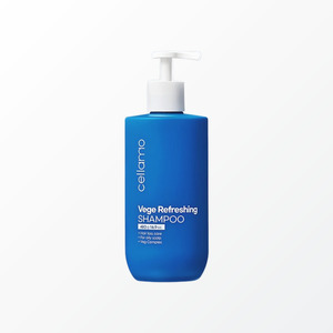 Champú para el cabello Cellamo Vege Refreshing Shampoo Hecho en Corea 480g Blue Bule Aroma Natural Líquido - Product Image 4