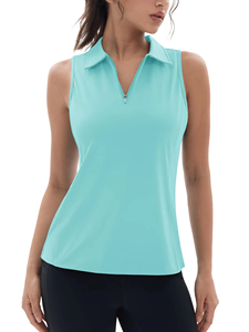 Camisa con cremallera, corte ajustado, informal, de moda, fabricante mayorista, camisa sin mangas con cremallera para mujer, tela suave, ropa informal - Product Image 1