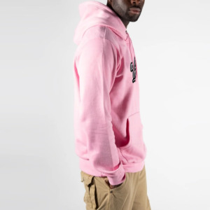 <b>Pink</b> <b>Men's</b> Hooded <b>Sweatshirt</b> with "A Lil Bougie" Print Regular Fit Fleece Casual Autumn Wear - Product Image 2