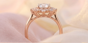Anillo de Compromiso Romántico con Diamante de Corte Brillante Redondo, Oro Rosa, Joyería de Diamantes Naturales Certificados por GIA para Mujer - Product Image 2