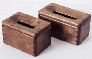 Boîte à mouchoirs en bois faite à la main, écologique, support de mouchoirs autoportant, décoration de bureau rustique pour la maison et le bureau - Product Image 5
