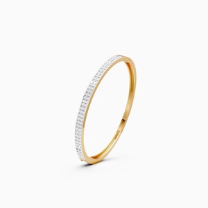 An Elegant 1.90 Ct Lab Grown Diamond Eternity Two Row <b>Bangle</b> In 9K Yellow White And Rose <b>Gold</b> - Product Image 3