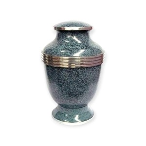 Urne funéraire élégante blanche avec finition ivoire douce, bandes dorées et forme classique pour une commémoration paisible - Product Image 5