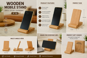 Support de téléphone portable décoratif personnalisé en bois imprimé, accessoire de bureau pour Halloween et Noël - Product Image 2