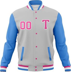 เสื้อแจ็คเก็ตเลตเตอร์แมนผู้ชายสำหรับฤดูหนาว ให้ความอบอุ่น สวมใส่สบาย คอตั้ง โลโก้ด้านหน้า กันลม คุณภาพสูง เป็นมิตรกับสิ่งแวดล้อม ราคาสมเหตุสมผล - Product Image 4