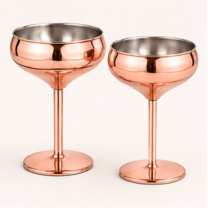 Luxury Unbreakable Copper Margarita Glass Metal Cocktail <b>Goblet</b> For High-End Bar And Party Events Wedding And Business Gifts - Product Image 5