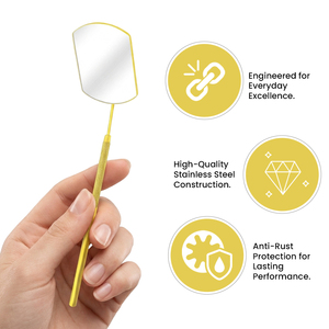 Yellow <b>Square</b> Shape Lash Inspection <b>Mirror</b> Handheld Beauty Tool For Application Stainless Steel Eyelash <b>Mirror</b> - Product Image 5
