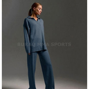 Ensemble de salon rayé 2 pièces pour femmes, haut à manches longues boutonné et pantalon à cordon de serrage - Product Image 6