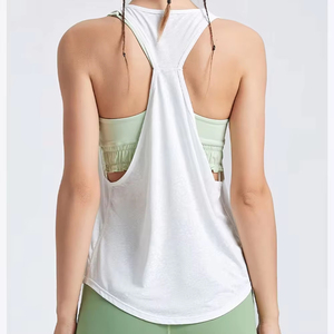 Camiseta Deportiva sin Mangas con Diseño de Tirantes, Tejido Elástico Transpirable para Ejercicio, Running y Entrenamiento, Chaleco Deportivo de Algodón Suave para Mujer - Product Image 4