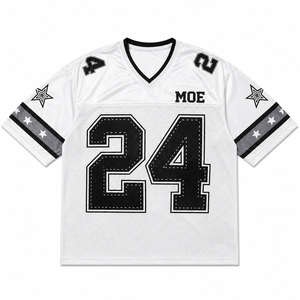 Maillot de football rétro Y2K unisexe coupe carrée à manches courtes 100 % polyester OEM, maillot de football américain respirant avec personnalisation de marque - Product Image 2