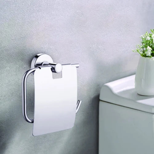 Moderno Soporte de Papel Higiénico Cromado para Montar en la Pared con Soporte para Rollo de Repuesto, Almacenamiento de Papel Higiénico para Baño - Product Image 1