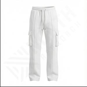 Pantalones de correr de pierna recta con logotipo para mujer, pantalones Cargo deportivos, ropa de calle, pantalones de pierna ancha rectos con cordón para mujer, bolsillos múltiples - Product Image 2