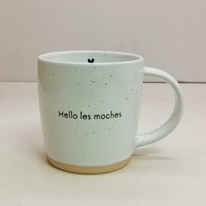 Tasses en porcelaine modernes prêtes à être expédiées, motif à pois, 11 oz, logo personnalisé en soie, design moucheté, compatibles micro-ondes et lave-vaisselle, pour un cadeau de fête des mères - Product Image 1