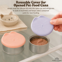 Couvre-boîte en silicone Kuma pour nourriture pour chiens et chats, taille universelle, convient à 3 boîtes de taille standard, couvercle pour boîte
