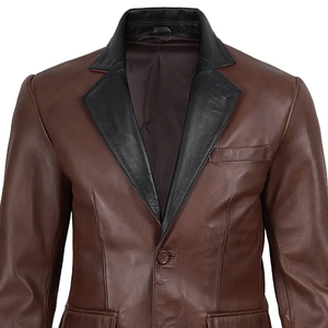 Chaqueta de Motocicleta 5KINGZ SPORTS de Cuero Genuino, Resistente al Viento, para Invierno, con Cuello Camisero, Color Negro Intenso, Estilo Urbano - Product Image 5