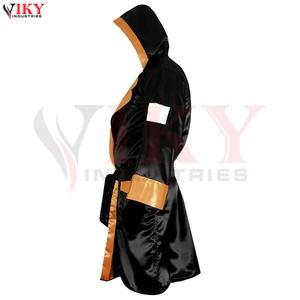 Nouvelle Tendance : Robe de Boxe Longue Brillante avec Capuche, Personnalisable avec Logo, Impression Couleur Unie, pour Hommes – Vente en Gros - Product Image 3