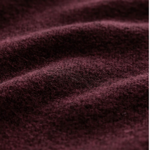 Burgundy <b>Red</b> Supersoft Short Sleeve Knitted <b>Jumper</b> <b>for</b> <b>Women</b> Crew Neck Casual Pullover Sweater with Ribbed Cuffs and Hem - Product Image 6
