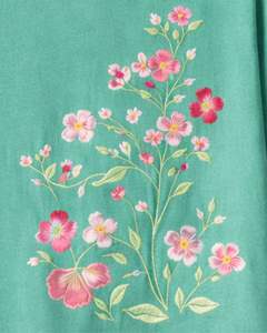 Camiseta Personalizada Verde Verdeazulado con Estampado Floral para Mujer, Cuello Redondo de Algodón Suave, Manga Corta Informal, Top de Verano Ligero y Cómodo - Product Image 6