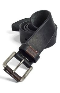Men's Genuine Leather Formal <b>Belt</b> Solid Brown Cow Hide Copper Rectangular Pin <b>Buckle</b> Breathable Durable - Product Image 2