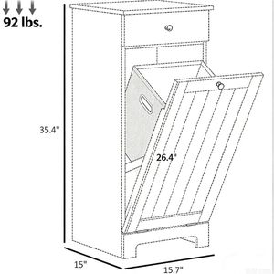 Black <b>Storage</b> Cabinet Laundry <b>Basket</b> Hampers Practical Organization Solution - Product Image 6