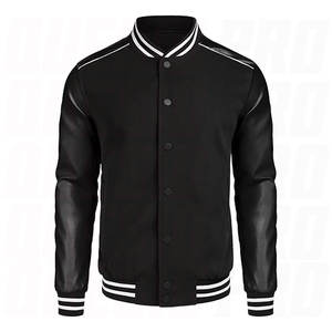Chaqueta Varsity para Hombre, Estilo Casual, con Mangas de Cuero, Chaqueta Bomber Letterman de Béisbol, Estilo Universitario Clásico, con Botones - Product Image 4