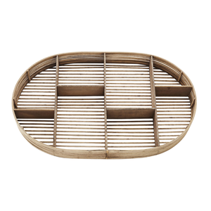 Handcrafted Oval Bamboo Wall <b>Shelf</b> Multi-Compartment Storage Organizer for Home Organization Wholesale - Product Image 1