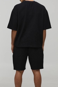 Ensemble T-shirts et shorts décontractés pour hommes, prix de gros, logo personnalisé, impression par transfert thermique, 100 % fibre de bambou, style urbain - Product Image 2