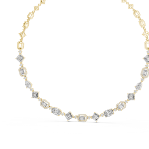 Yellow Gold Multi Shape Lab Grown Diamond <b>Statement</b> <b>Necklace</b> | Emerald, Oval, Asscher & Marquise Luxury Design - Product Image 4