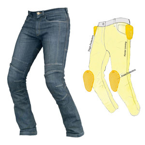 Pantalones Vaqueros de Motocicleta de Fibra de Aramida Premium para Hombre, Pantalones de Mezclilla Protectoras para Motociclistas con Almohadillas CE Extraíbles - Product Image 1