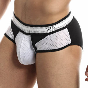 Ropa Interior Masculina Cómoda de Fibra de Bambú, Tanga Sexy con Encaje, Bolsa de Soporte, Transpirable, con Logotipo Clásico - Product Image 3