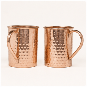 Mug Moscow Mule en cuivre pur martelé fait main avec poignée en laiton massif pour cocktails, bière et articles de bar – Vente en gros - Product Image 1