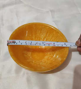 Ensemble de bols de service en résine jaune de bohème personnalisés de haute qualité fabriqués à la main pour la maison hôtel carton emballé hautement poli - Product Image 3