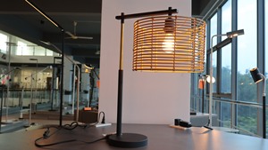 Lampe de table électrique LED en rotin, lampe de bureau moderne, abat-jour en canne, lampe sur pied pour salon, chambre, hôtel - Product Image 6