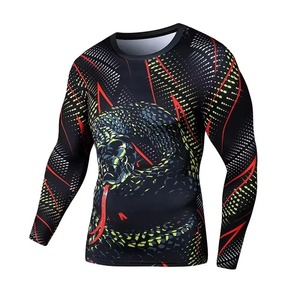 Maillot de compression unisexe à manches longues pour MMA et BJJ, col ras du cou, sublimé, respirant, UPF50+, écologique, personnalisable, type Rash Guard - Product Image 3