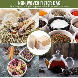 Paper <b>Tea</b> Strainers 100pcs with Drawstring for Loose Leaf <b>Tea</b> <b>Infusers</b> Reusable <b>Tea</b> Bags - Product Image 3