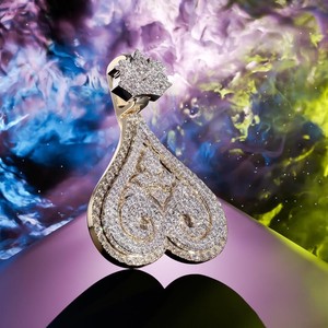 Luxury Heart Cut Moissanite Pendant 925 <b>Silver</b> Micro Insert Themed <b>Charm</b> Unisex Everyday Wear - Product Image 4
