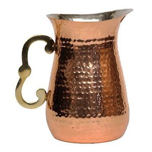 Ensemble de service en cuivre avec carafe en verre pour l'hôtellerie, pichet de service ayurvédique, export en gros, fabricant Inde - Product Image 3