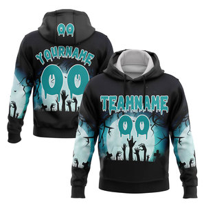 Sudadera con Capucha Personalizada de Halloween con Diseño de Mapache y Calabaza para Hombre, Blanca y Naranja, con Impresión por Sublimación, Nombre del Equipo y Número, Ropa Casual de Otoño - Product Image 4